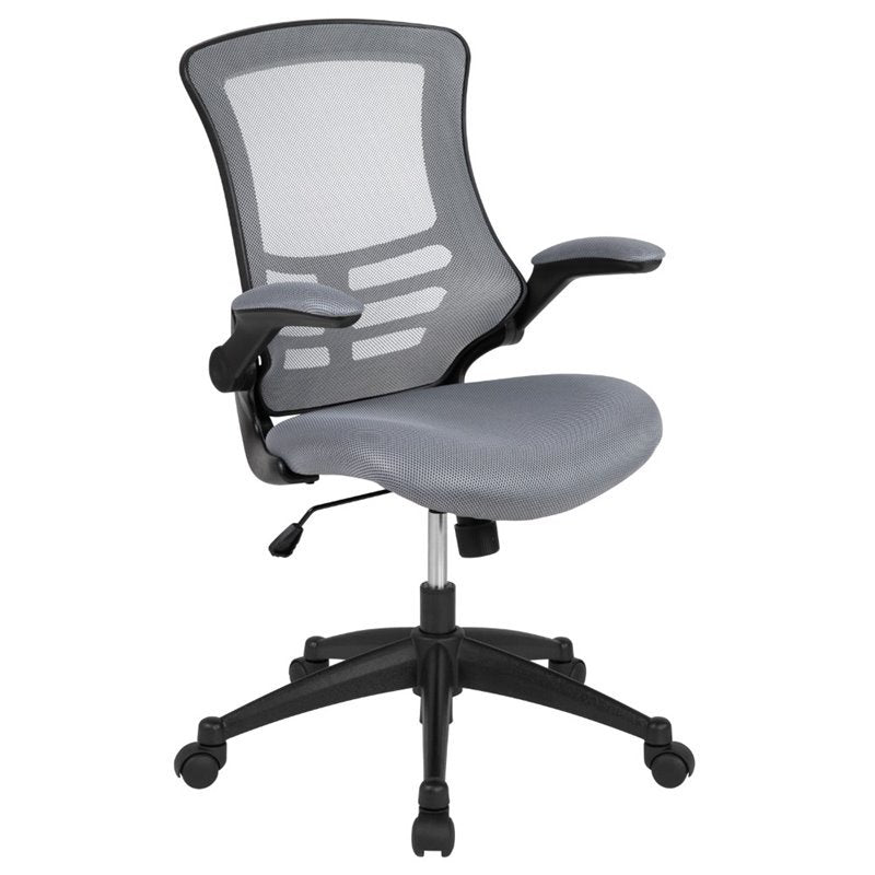Chaise de dessinateur ergonomique à dossier mi-haut en maille, grise