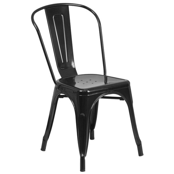 Chaise d'atelier empilable — noir