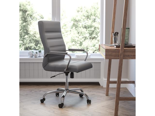 Fauteuil de bureau à dossier haut en similicuir Gris 35LBS (15.8KG)