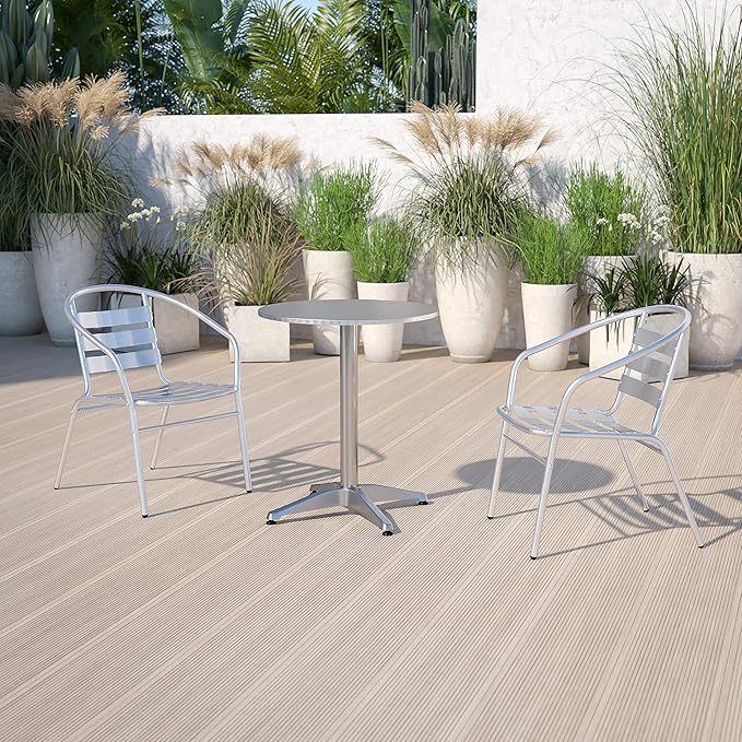 Table de jardin vitré rond